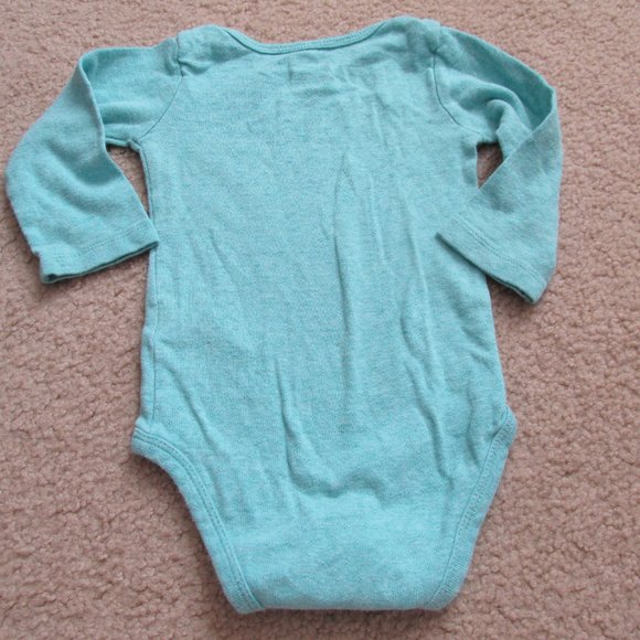 Carters One Piece Onesie Girls Size 9M‎ Blue Long Sleeve Crew Neck Infant Snap - Picture 5 of 5